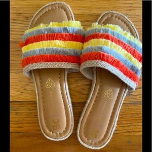 BC Born in California pair of fringed slides- brand new- size 8